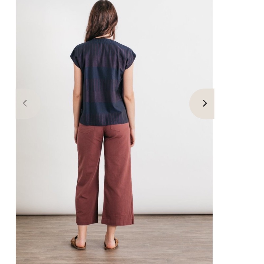 Bridge & Burn Gladstone Wide Leg Pants Linen Cotton Cropped Size 29 - Picture 3 of 7